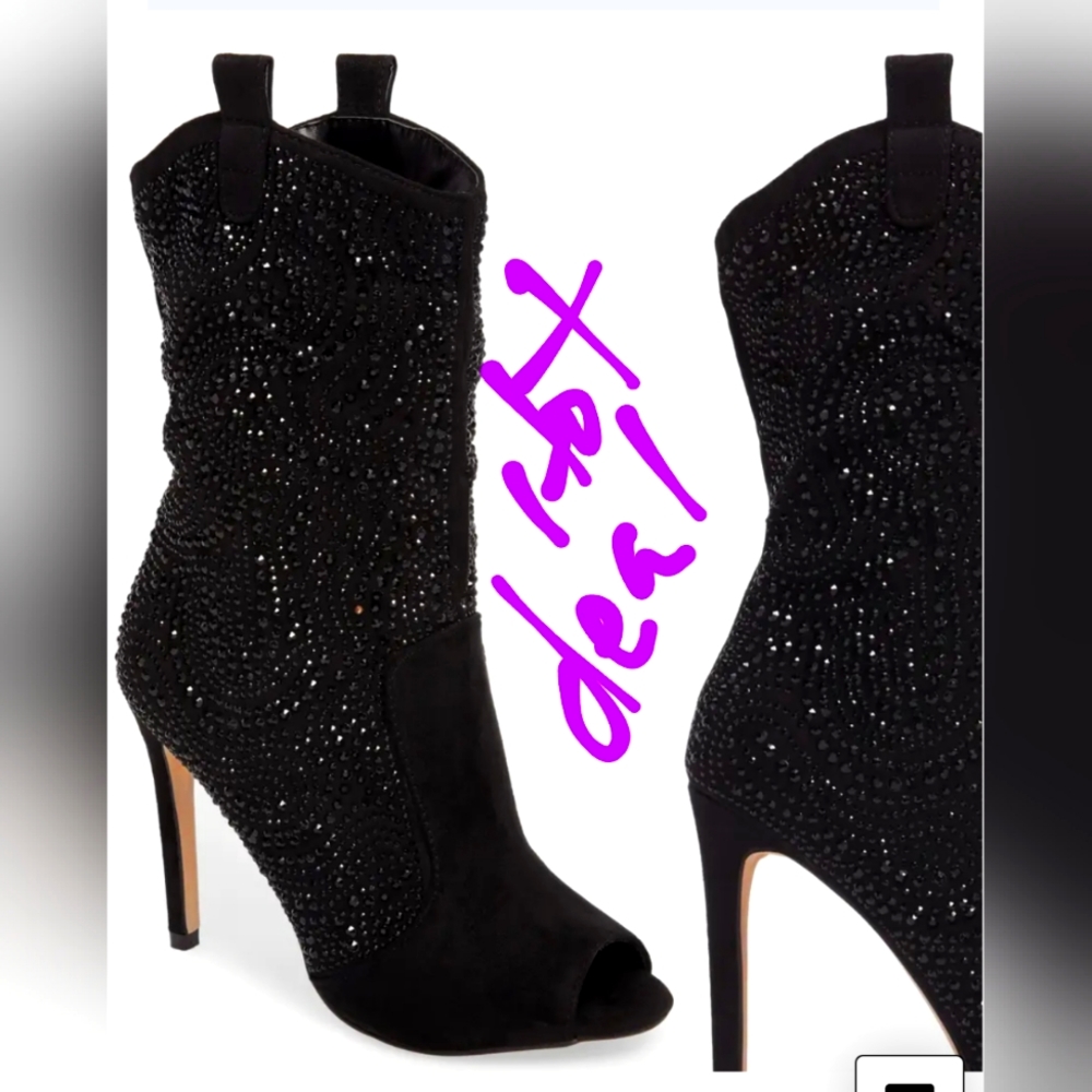 Black studded boots size 9.5